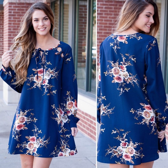 S-L Black Floral dress - Picture 2 of 6